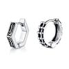 Vnox Retro Triangle Hoop Earrings for Men Dad Husband Boyfriend, Stainless Steel New Gothic Geometric Ear Gifts Jewelry