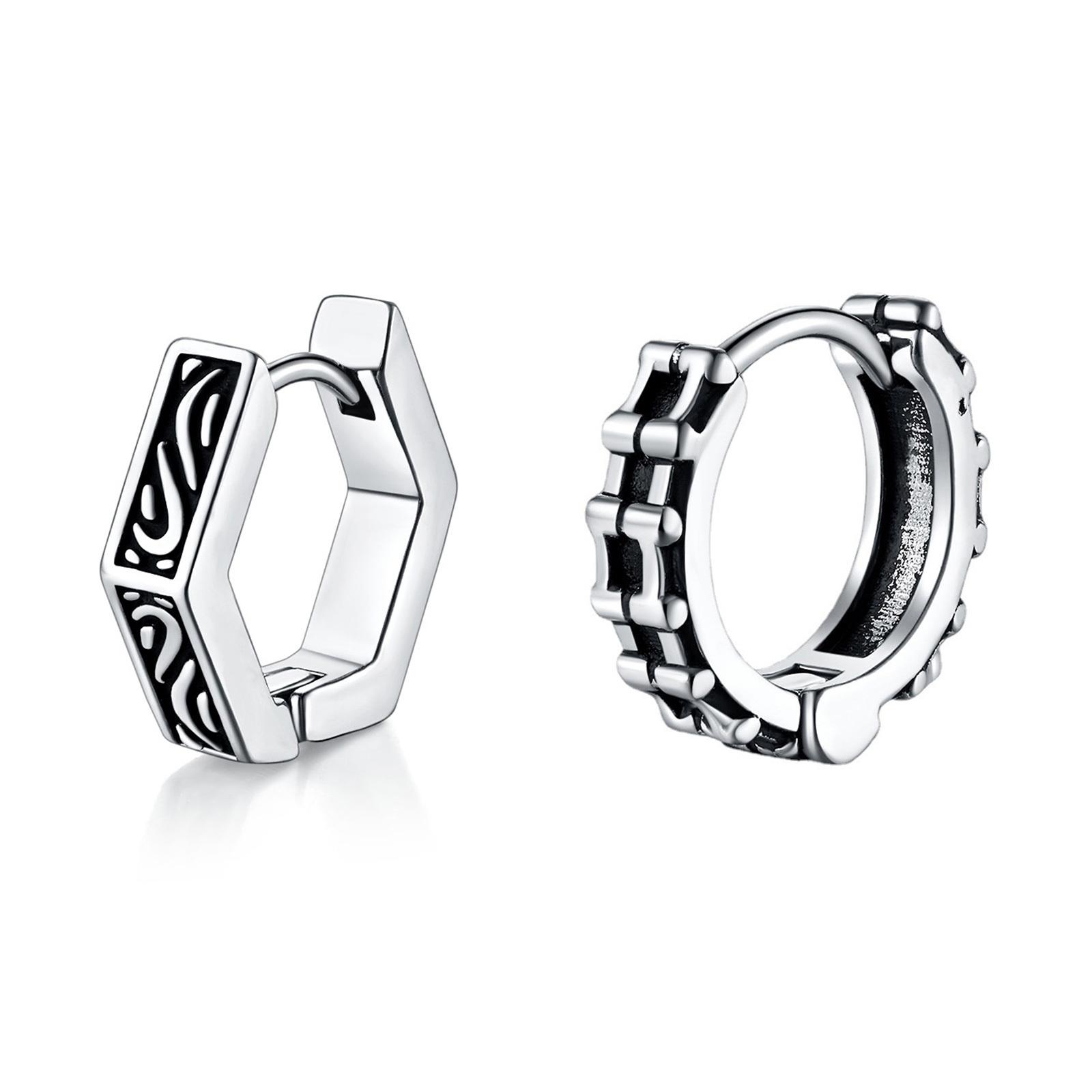 

Нові геометричні сережки-кільця для чоловіків хлопчиків, водонепроникні з нержавіючої сталі готичні подарунки на вуха для найкращих друзів братів тата батька циркон