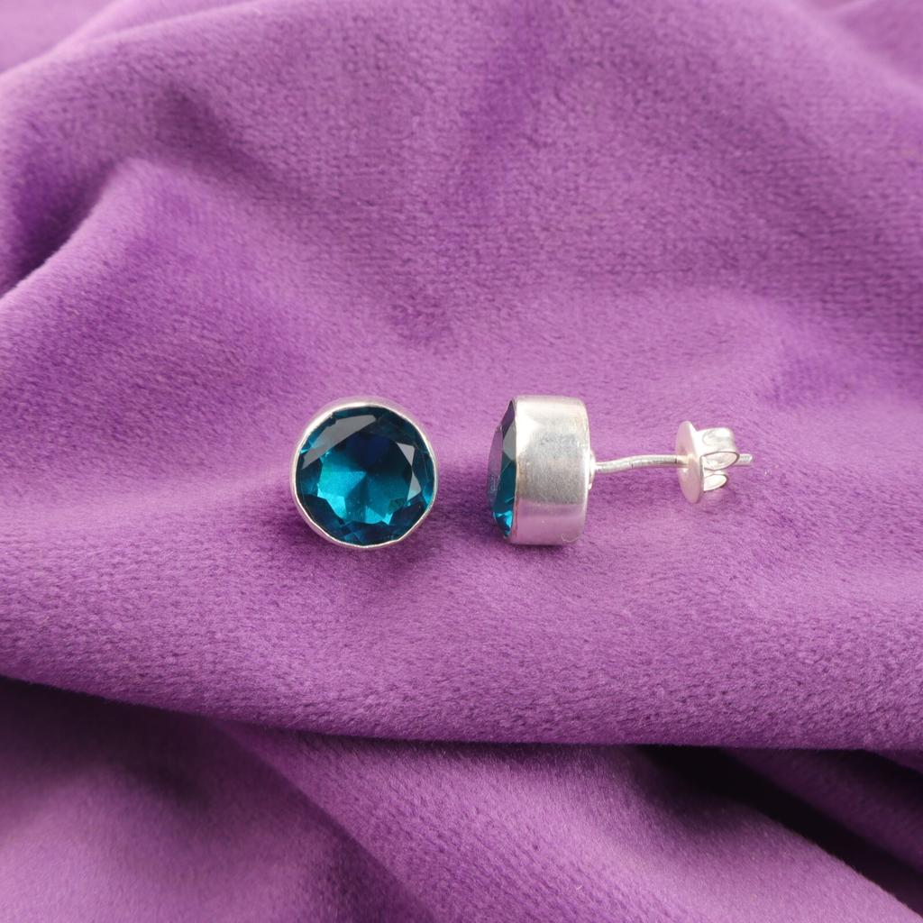 Apatite Gemstone Sterling Silver Stud Post Push Back Throat Chakra New Earrings EE-150-10