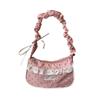 Drawstring Polka Dot Shoulder Bag Stretchable Strap French Stick Handbag  Women
