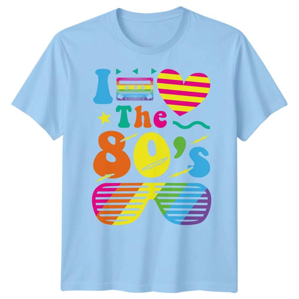 I Love The 80s 1980s Culture Decades Unisexs Graphic Tee Retro Cassette Shades S