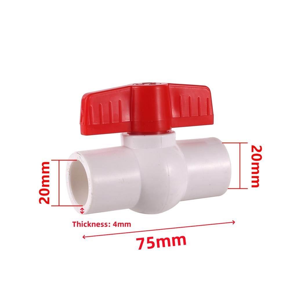 1Pc Inner Diameter 20mm PVC Ball Valve Garden Lawn Irrigation Aquarium Drainage System Water Switch Pipe Fitting White/Blue/Grey