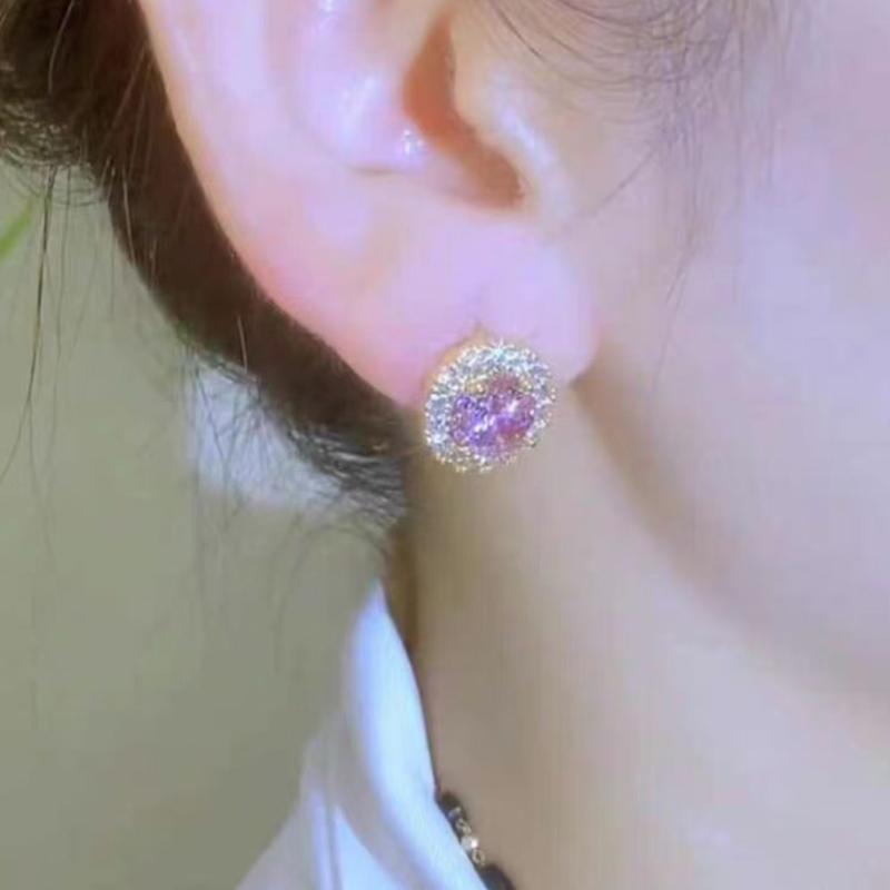 Versatile Round Cubic Hoop Earrings Dainty Design for Office Attire Birthday and Special Celebrations