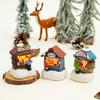 1PC Resin Christmas Small House Santa Claus Store Micro Landscape Resin Ornament Christmas Children's Gifts
