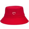Bucket Hat Cotton Fisherman Hat for Women Summer Heart Print Sun Protection Wide Brim Casual Hat Breathable Outdoor Sun Hats