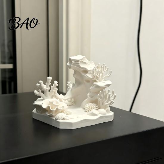 Underwater Landscaping Decor 3D Printed Coral Cave Aquarium Decoration for Small Fish Shrimp, Tank Eco Friendly Hideout, Realistic Hollow Ornament