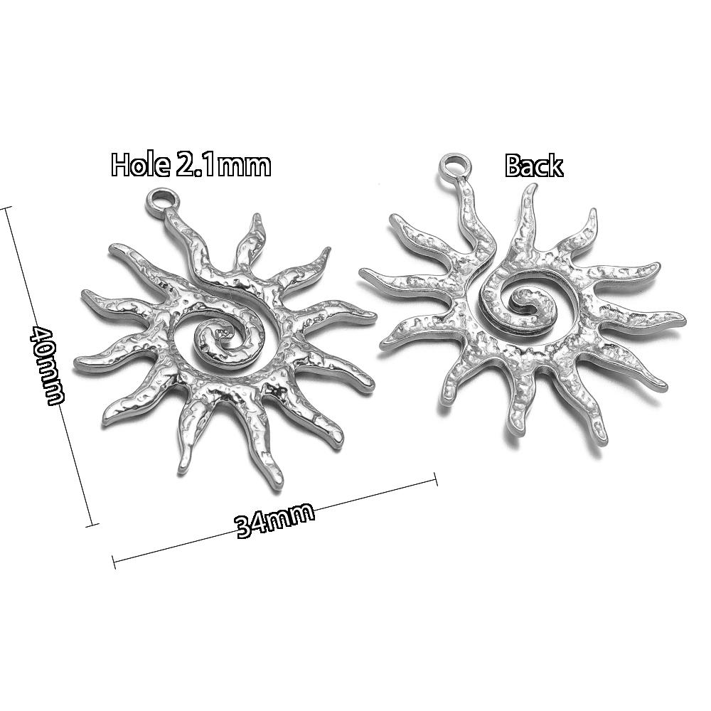 5Pcs Stainles Steel Face Sun Flower Gold Charms for DIY Hiphop Necklace Pendants Supplies Jewelry Findings Women Earrings Making