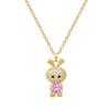 Titanium Steel, Glasses Rogue Rabbit Light Luxury Temperament Gorgeous Full Diamond Necklace Female Versatile Collarbone Chain Titanium Steel Chain