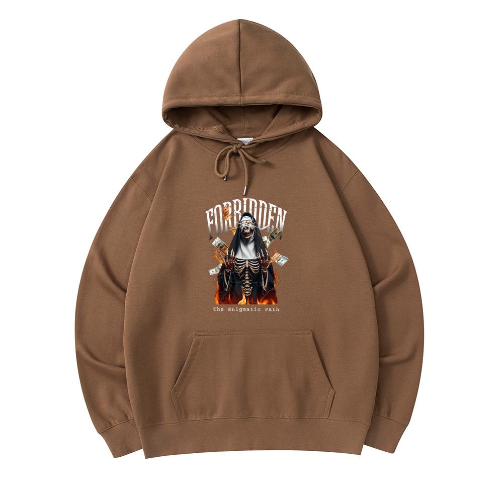 

300 GSM Men s Cotton Hoodies Forbidden Print Premium Cotton Sweatshirt XS армия зеленый