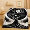 3D Yin Yang Chinese Tai Chi Eight Diagrams Natural Balance Art Flannel Blanket,Soft Plush Throw for Home Bedroom Bed Sofa Cover