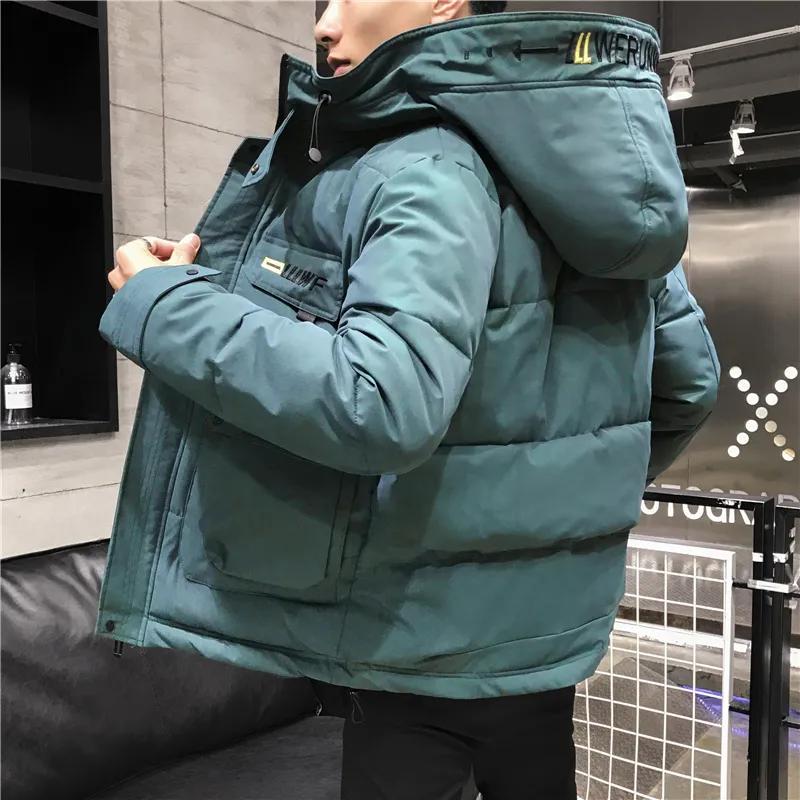 Winter Men Parka Big Pockets Casual Jacket Hooded Solid Color 5 Colors Thicken and Warm Hooded Outwear Coat Size 6XL