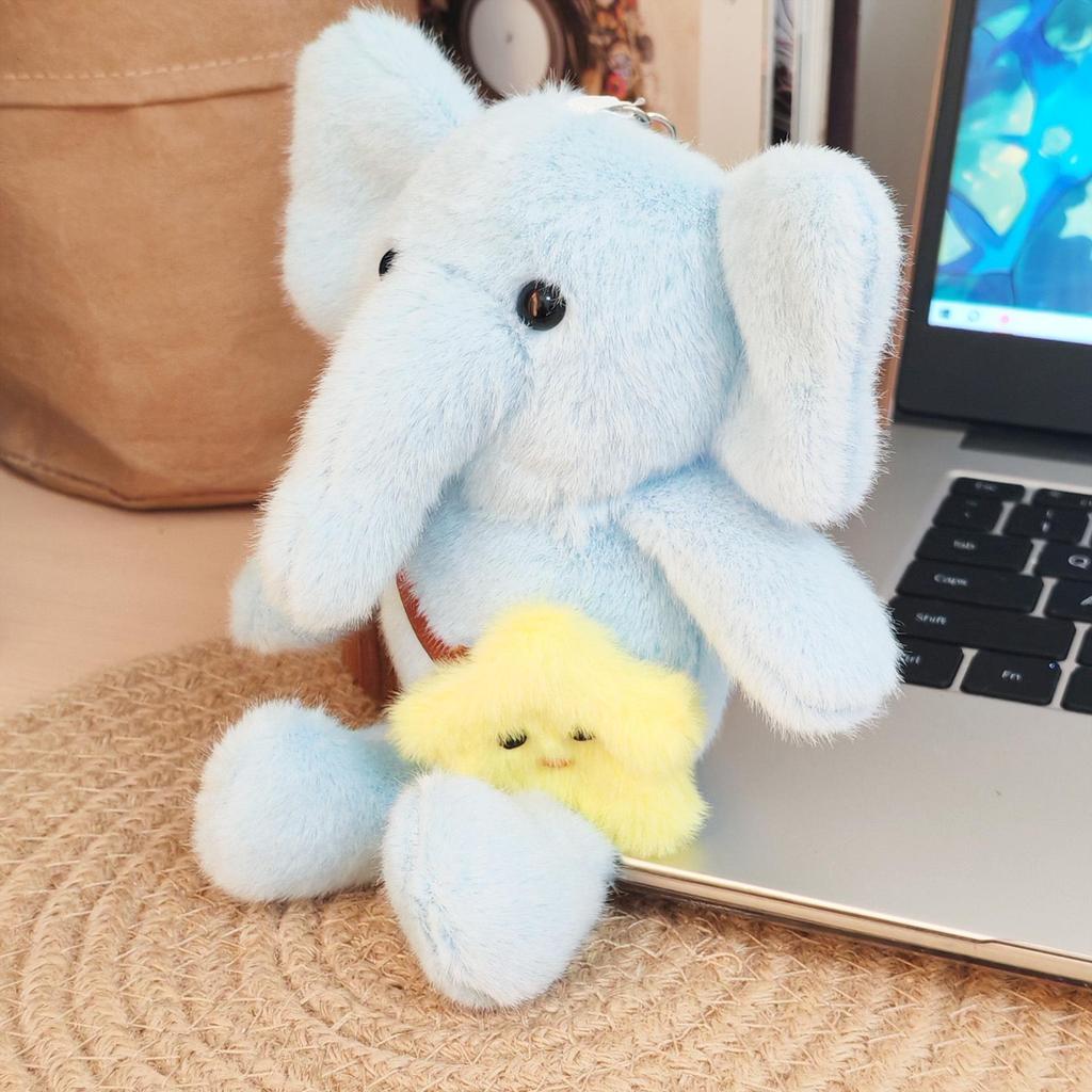 Cartoon Cute Star Elephant Plush Hanging Ornament - Small Doll for Wedding Toss