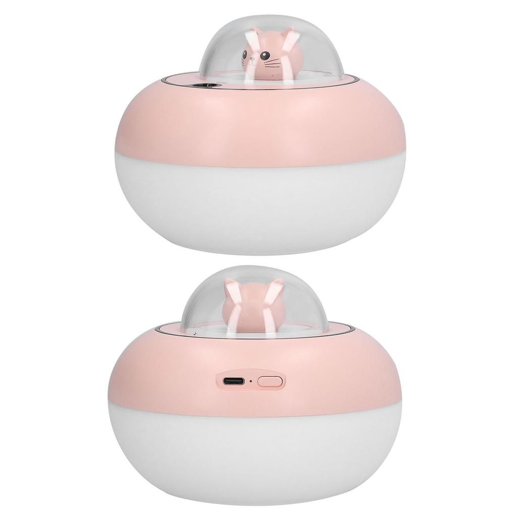 300ml LED Desk Humidifier White Pink USB Powered Mute Colorful Large Capacity Air Humidifier for Home Office