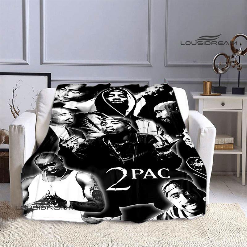 Hip-hop 2PAC Printed Blanket Picnic Blanket Warm Blankets Outdoor Blanket Home Bed Linings Blankets for Beds Birthday Gift