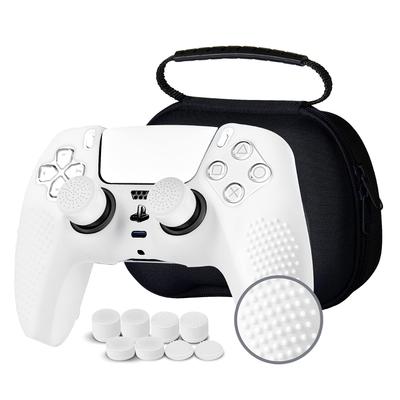 Capa para controle PS5 JYXETOV, bolsa de armazenamento grátis, silicone de 8 botões, pode ser carregada com o original, adequado para impressão de padrão + (27 opções), boné,