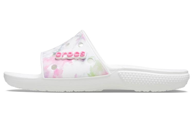 Crocs Classic Bleach Dye Slides White Pink 207411-94S 41-42