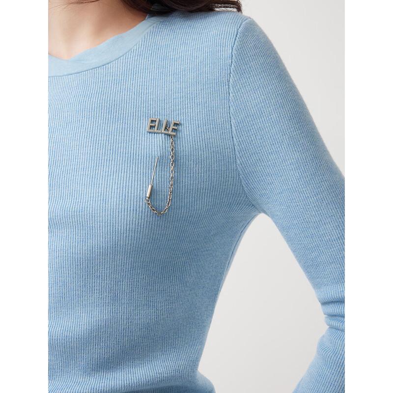 ELLE Women's Chain Knit Merino Wool Sweater