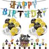 Harries Party Magic School Theme Decorations Banner Cupcake Topper Set Balloon Boys Girls Kids Adult Birthday Party