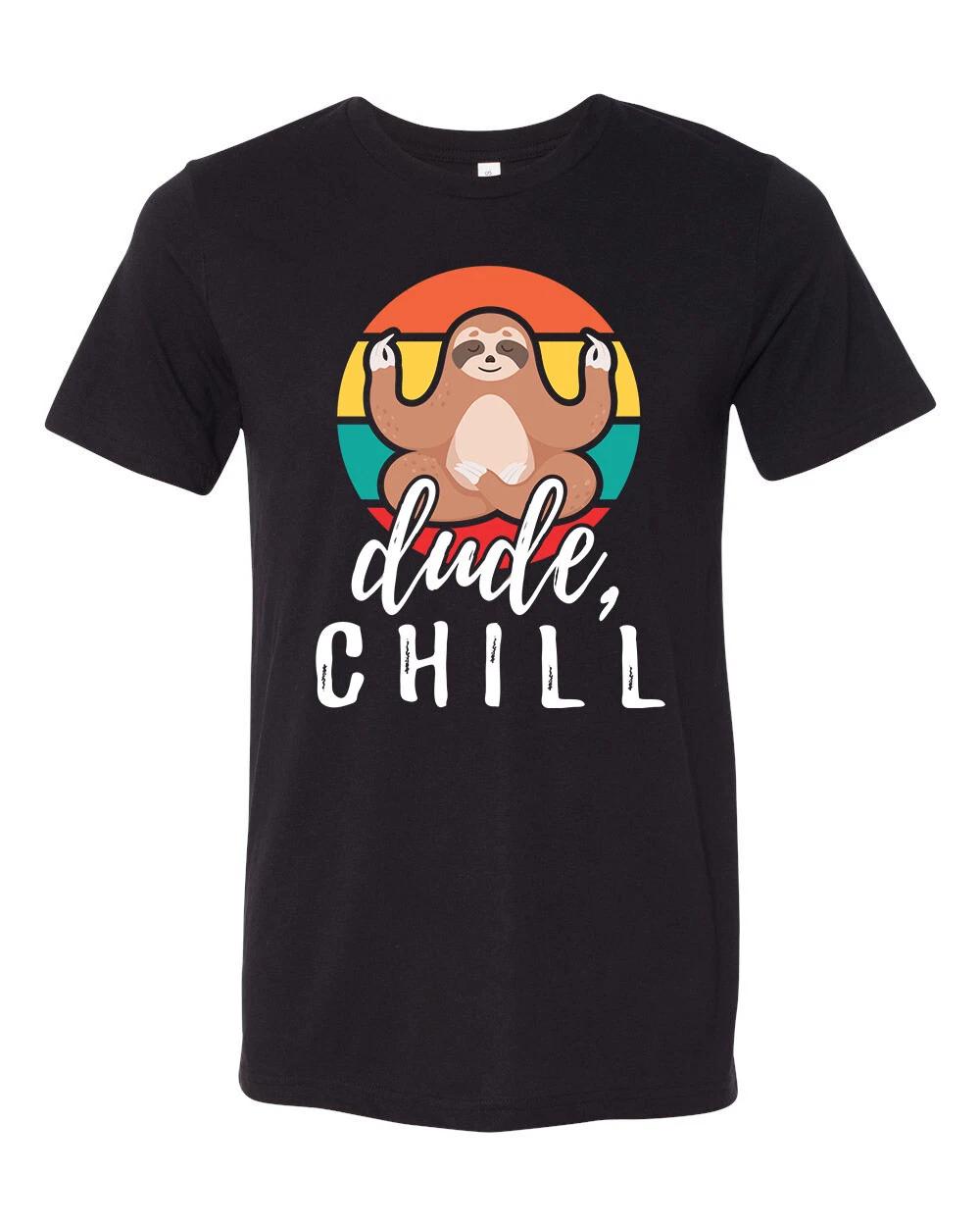 Unisex Adult Fit Meditaiting Sloth Dude Chill Short Sleeve T-Shirt S