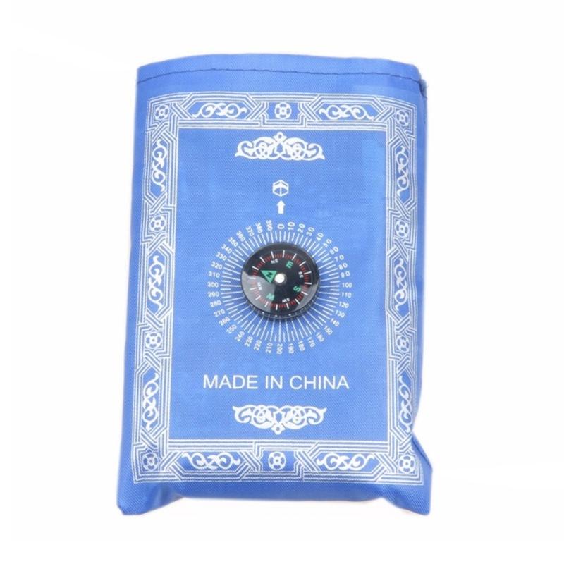 5pcs Islamic Travel Prayer Mat Set Optional Compassed Waterproofie Polyester Prayer Carpet With Large Carry Bag 60x100cm