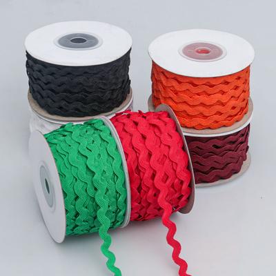 DIY Romantyczna 5mm Kolorowa Złota i Srebrna Falista Zakrzywiona Wstążka Krawędź S Fala Wodna Zakrzywiona Krawędź Półksiężycowa Wstążka Ręcznie Robiona Biżuteria Kostiumowa Koronkowa Wstążka