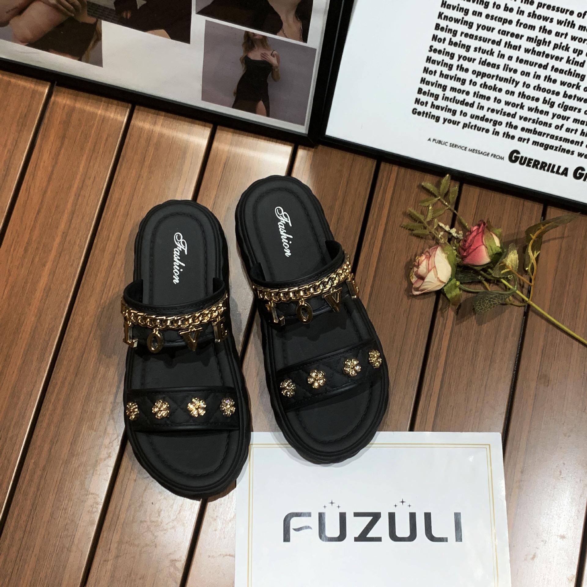 

Римские тапочки женские для улицы летние новые повседневные модные домашние комнатные сандалии на плоской подошве с одним ремешком производитель 36 чёрный