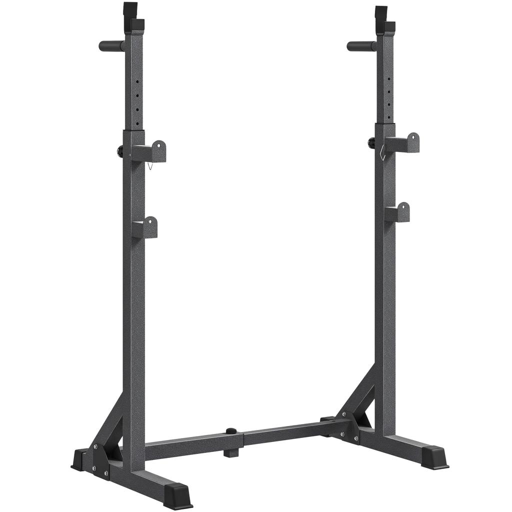 Heavy Duty Barbell Squat Rack Adjustable And Multifunctional Weight Power Stand For Home Gym Black