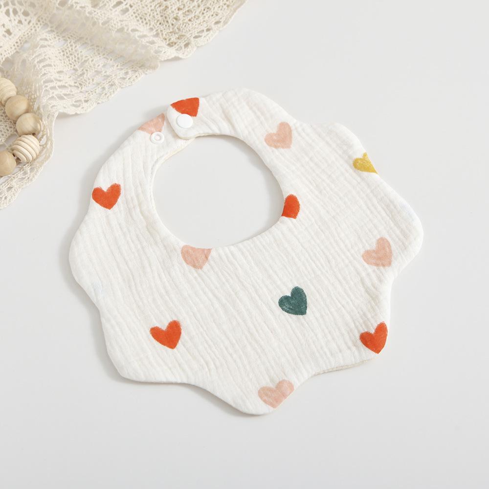 Korean 6-Layer Cotton Gauze Petal Bib: 360° Anti-Spit-Up Newborn Drool Towel.