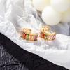 European & American Cubic Zirconia Colored Rivet Ear Cuff Earrings: Full Diamond, Hollow, Lightweight Luxury Hoop for Women