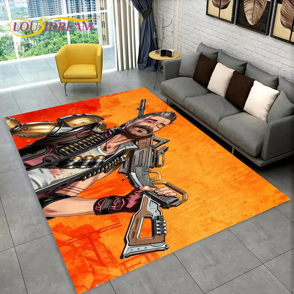Apex Legends Spiel Gamer Cartoon Bereichsteppich, Teppich für Wohnzimmer Schlafzimmer Sofa Fußmatte Dekoration, Kinder Spiel Rutschfeste Bodenmatte