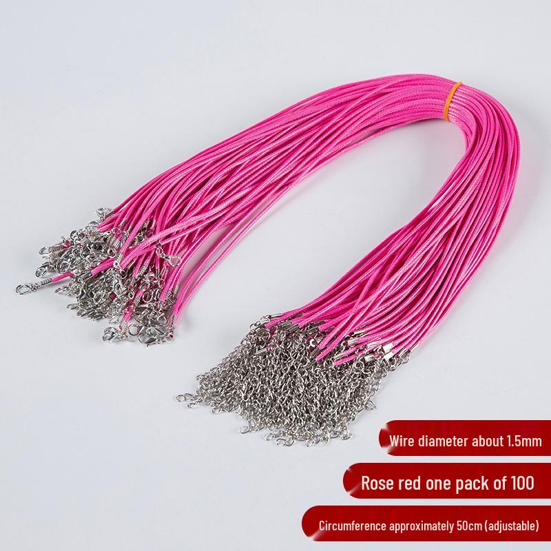 Black Leather Necklace Cord with Lobster Clasp for DIY Jewelry
