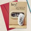 1pc Unique Cat Peeking Through Door Window Birthday Card - "Hey! I Just Want To Say Happy Birthday" Humorous Greeting Card