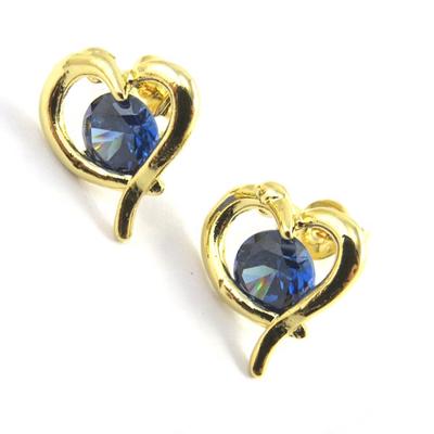 [M6458] - Golden Blue 'Love' Designer Earrings