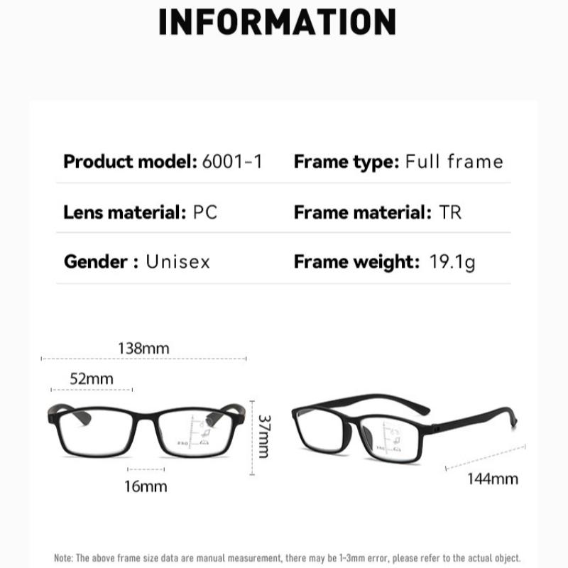 Classic Versatile Small Square Frame HD Multifocal Presbyopia Eyewear Outdoor Sport Anti Blue Light TR90 Frames Reading Glasses