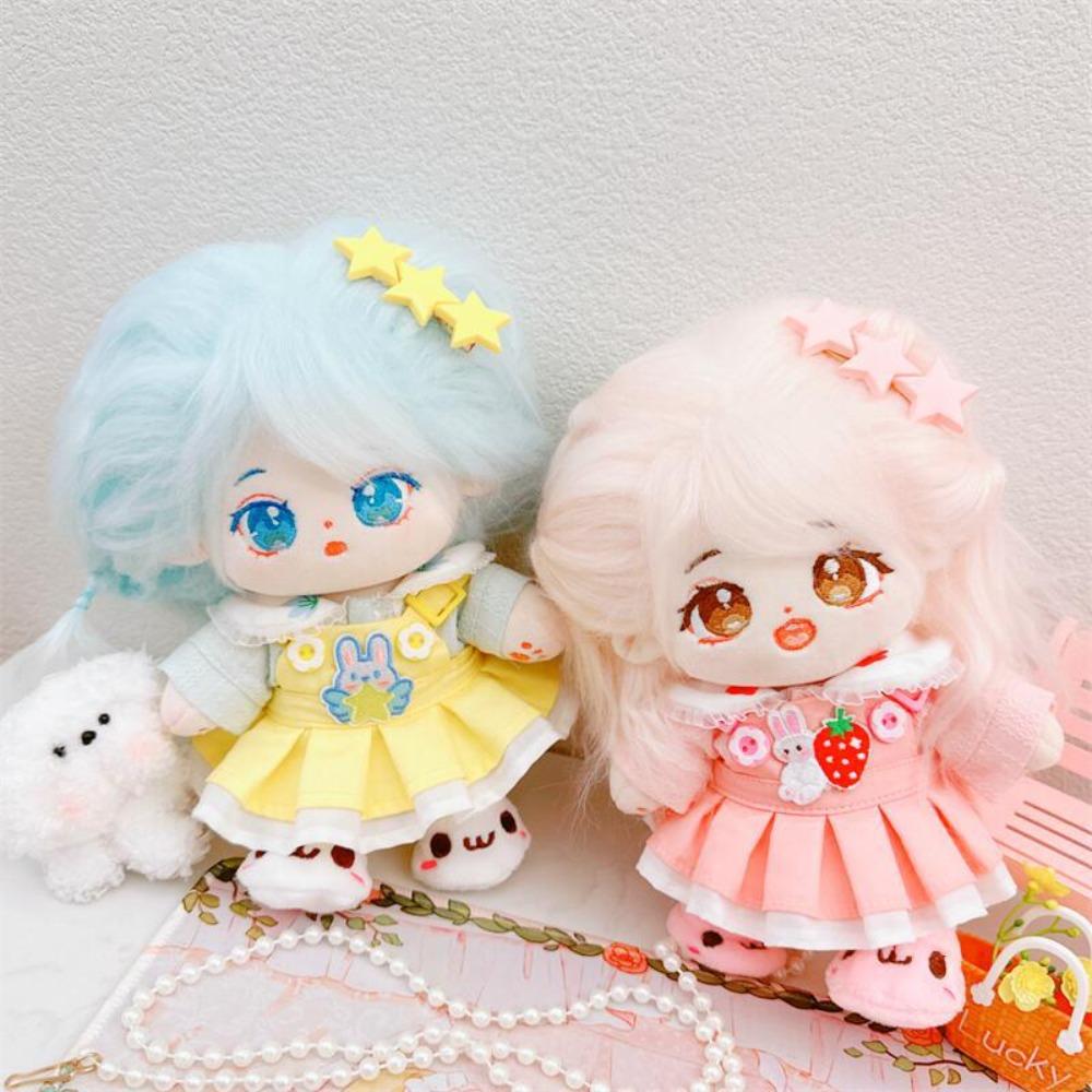 

Pleated Cotton Doll Clothes Shoulder Strap Skirt Plush Toy Clothes 20cm Idol Doll