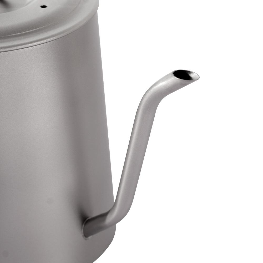 TOMSHOO Outdoor Camping Titanová konvice 900 ml/konvička na kávu s husím krkem/ ruční překapávač s dlouhým