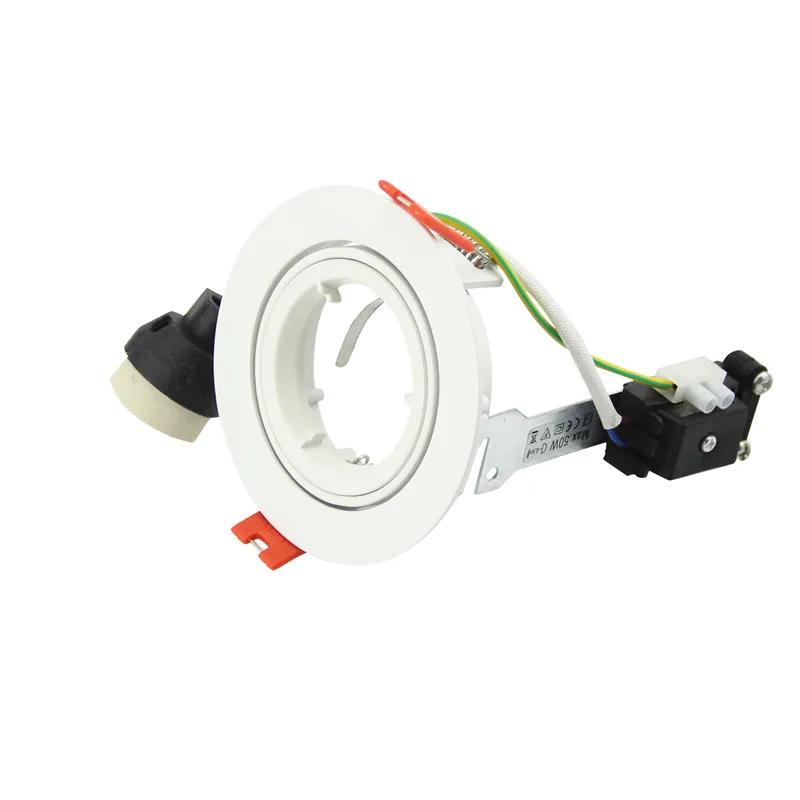 2/10Pcs Spotlight Frame Round Fixture Holder Adjustable for MR16 GU10 Bulb Recessed LED Spotlight Housing