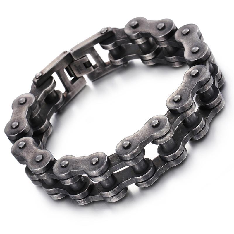Men's Hip Hop 22mm Titanium Steel Bicycle Chain Bracelet