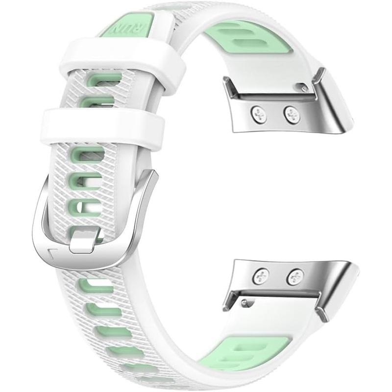 

silicone strap for Garmin Swim 2 watch band for Garmin Forerunner 45 45s Replace band bracelet Two tone belt, Metal connectors Swim2-F45-F45S зелений/білий