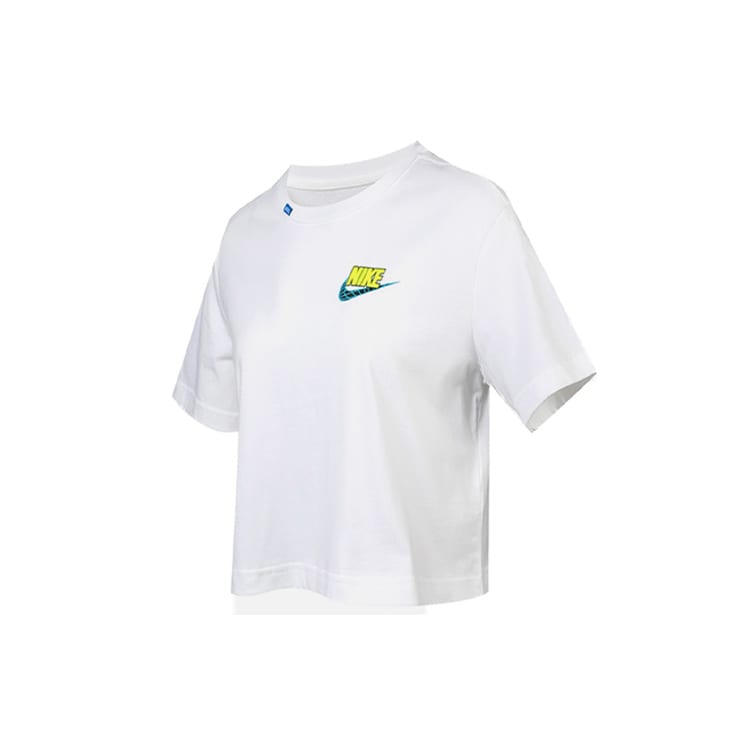 Nike Crop Tops Women's White Crew Neck Moderate CV9170-100