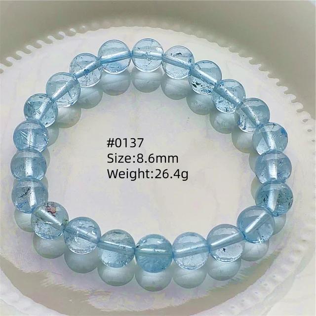 Natürlicher Blauer Topas Klare Runde Perlen Trendiges Unisex Armband Schmuck Party Geschenk 7mm 8mm AAAAAA