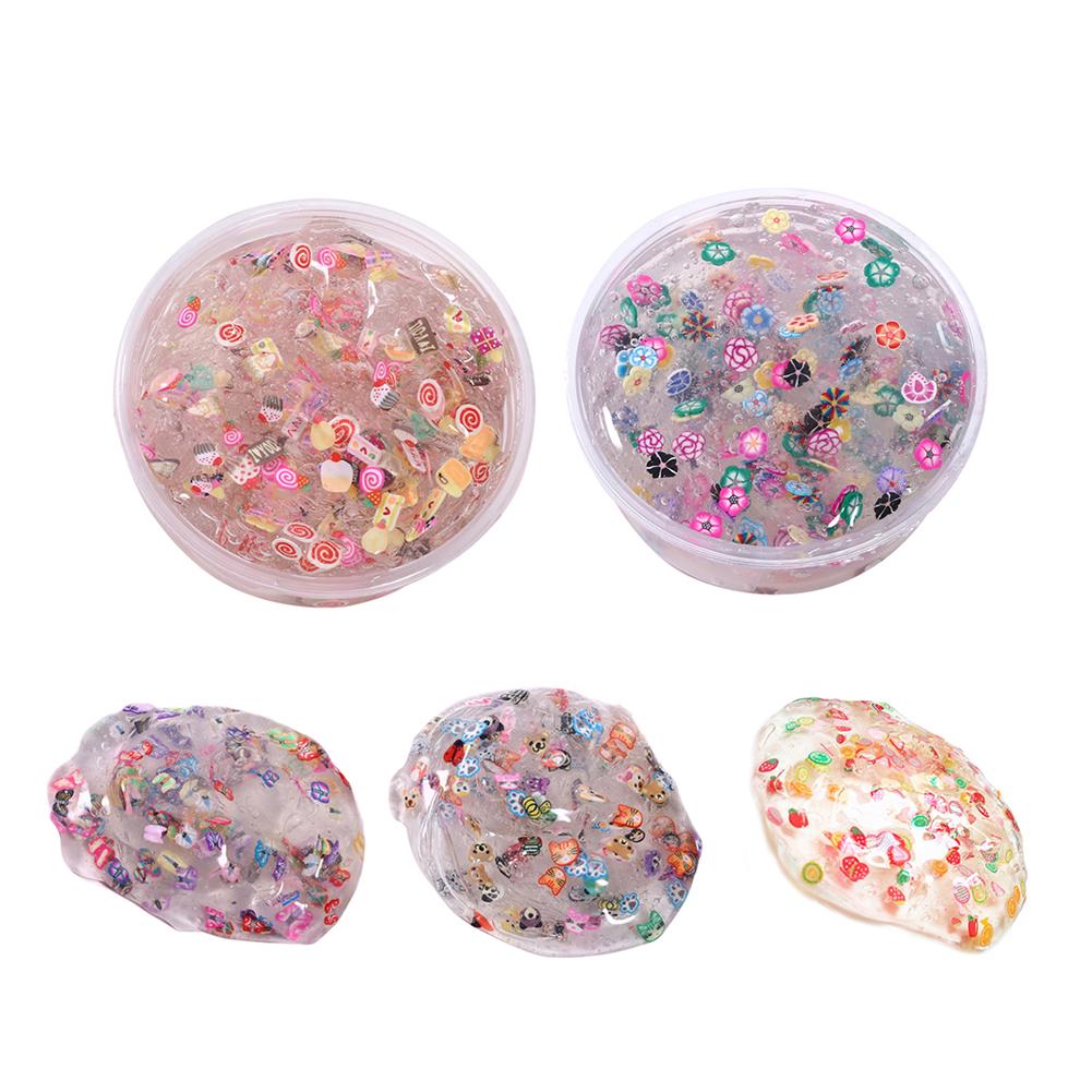 

Прозрачная творческая слизь, милый фруктовый салат, кристаллическая замазка, грязь, детский кляп, подарочная игрушка Butterfly slice mud