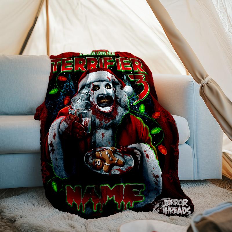 Personalized Custom Name Blanket - Terrifier Art the Clown Print Design,Blanket for Sofa,Bed,Travel,Camping - Soft and Warm, Great Gift