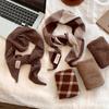 Maillard Retro Plaid Soft Waxy Scarf Women's Autumn and Winter Warm Decorative Triangle Scarf High-end Neck Scarf Accessories
