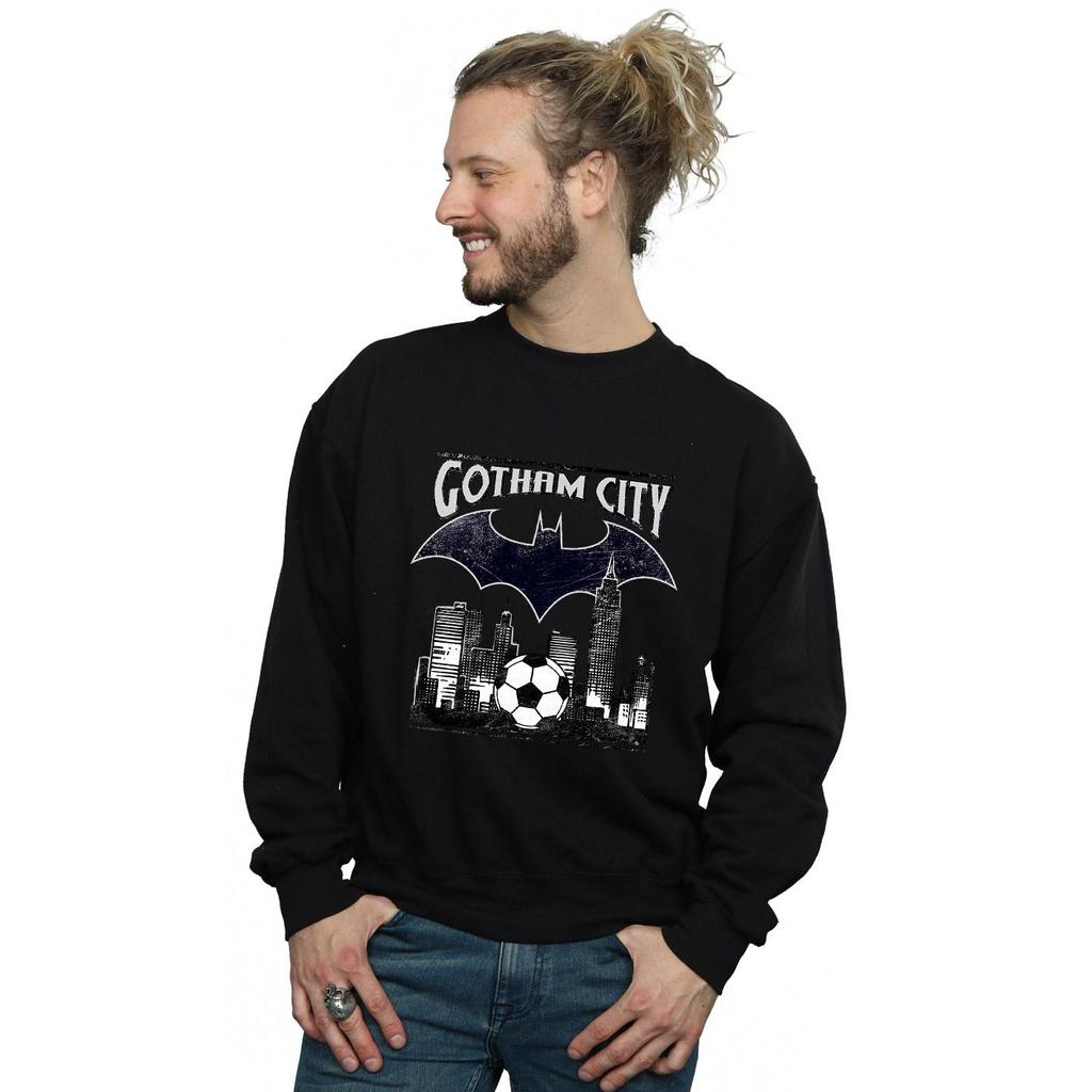 DC Comics Mens Batman Football Gotham City Sweatshirt
