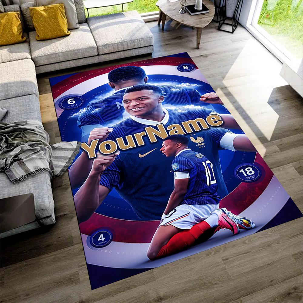 Mbappe Customize Text Area Rug Perfect for Bedrooms Foyer Outdoor Decorate Room Anti-slip Rug Office Home Decor Spiritual Gift