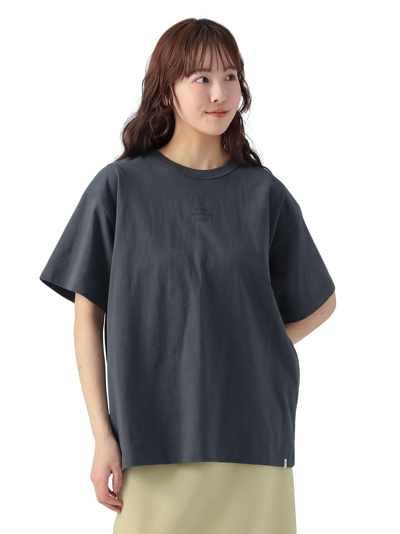 

Beams Heart Printed Sasara Size 43080051213 Tee, B-HEART Logo, Embroidery, Women s, Charcoal, M,