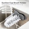 Suction Mount Rotating Bottle Brush Multifunctional Cup Cleaner For Glass Water Bottles Mugs Kitchen Sink Cleaning Tool