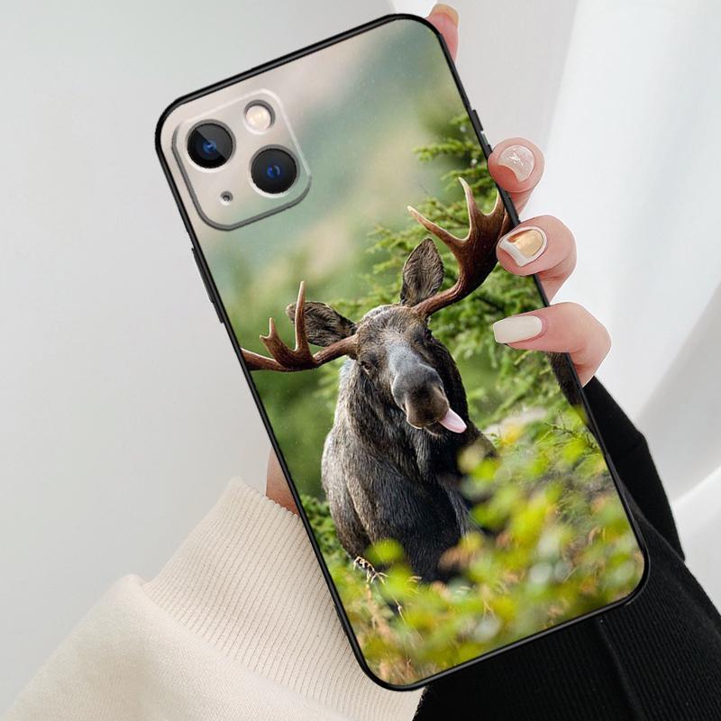 Stag Bull Moose Reindeer Deer Phone Case For iPhone 17 Pro Max 16 15 11 13 12 14 Pro Max Mini 15 16 Plus 16e 17 Air Cover