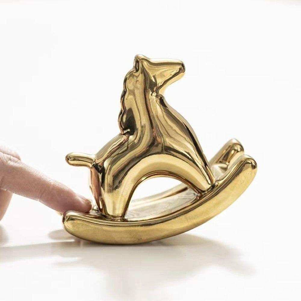 Mini Konik na bujaczku Ozdoba Ceramiczny Koń Dekoracja Roku Konia Rzeźba Konia Rękodzieło Gabinet